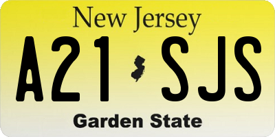 NJ license plate A21SJS