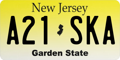 NJ license plate A21SKA