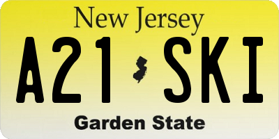 NJ license plate A21SKI