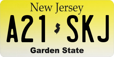 NJ license plate A21SKJ