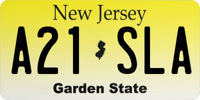 NJ license plate A21SLA
