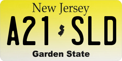 NJ license plate A21SLD