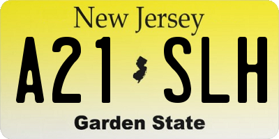 NJ license plate A21SLH