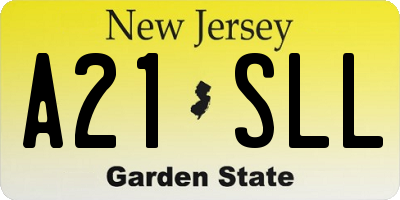 NJ license plate A21SLL