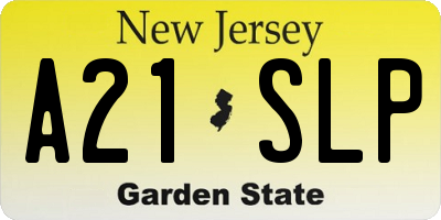 NJ license plate A21SLP