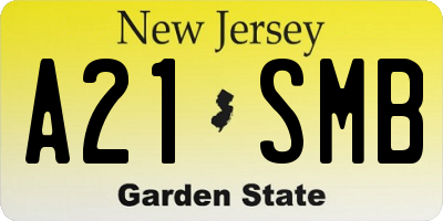 NJ license plate A21SMB