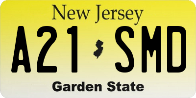 NJ license plate A21SMD