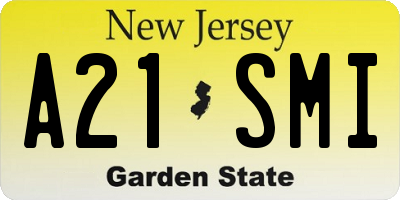 NJ license plate A21SMI