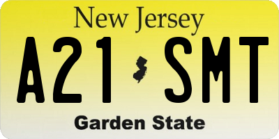 NJ license plate A21SMT
