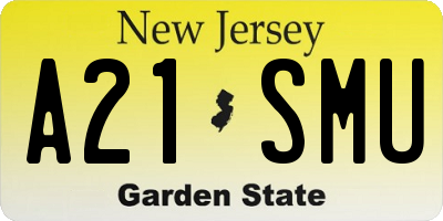 NJ license plate A21SMU