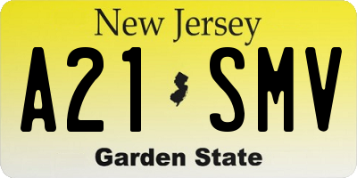 NJ license plate A21SMV