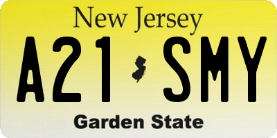 NJ license plate A21SMY