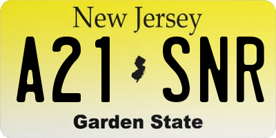 NJ license plate A21SNR
