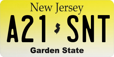 NJ license plate A21SNT