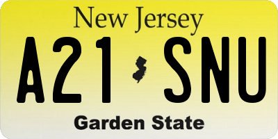 NJ license plate A21SNU