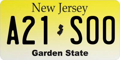 NJ license plate A21SOO
