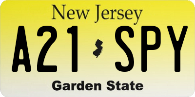 NJ license plate A21SPY