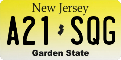 NJ license plate A21SQG