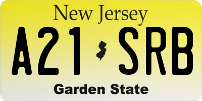 NJ license plate A21SRB