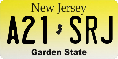NJ license plate A21SRJ
