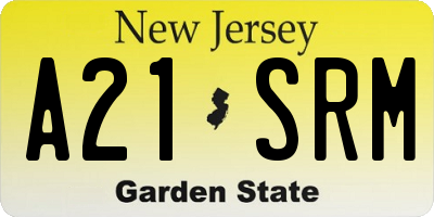 NJ license plate A21SRM