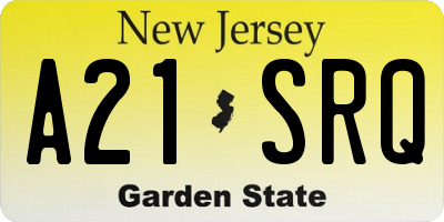 NJ license plate A21SRQ
