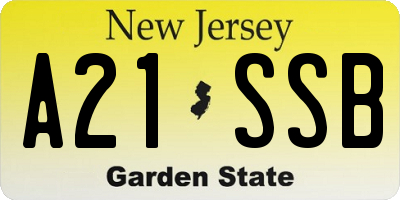 NJ license plate A21SSB