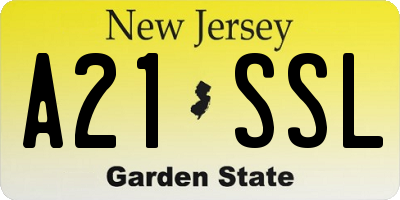 NJ license plate A21SSL
