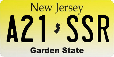 NJ license plate A21SSR