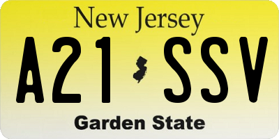 NJ license plate A21SSV