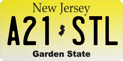 NJ license plate A21STL