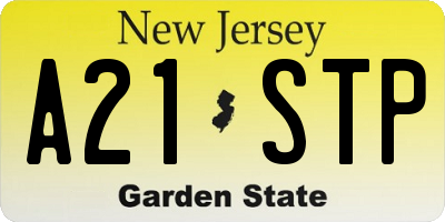NJ license plate A21STP