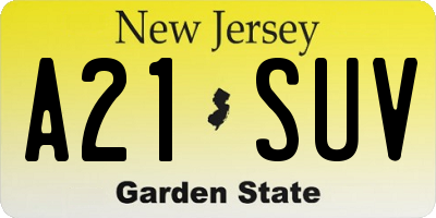 NJ license plate A21SUV