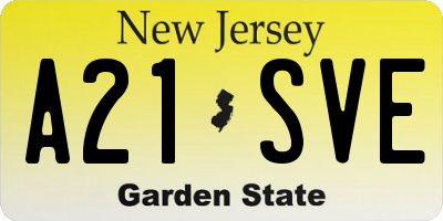 NJ license plate A21SVE