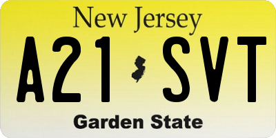 NJ license plate A21SVT