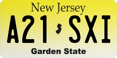 NJ license plate A21SXI