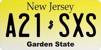 NJ license plate A21SXS