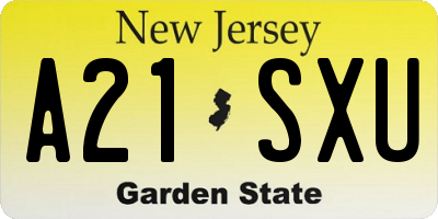NJ license plate A21SXU