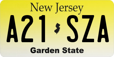 NJ license plate A21SZA