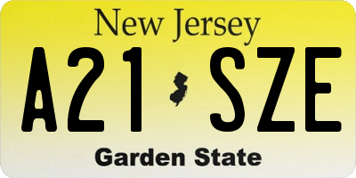 NJ license plate A21SZE