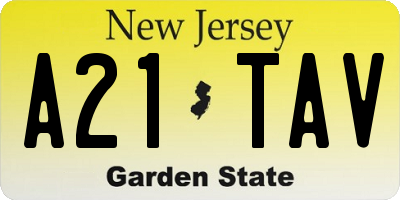 NJ license plate A21TAV