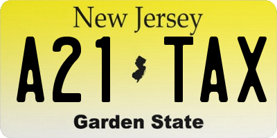 NJ license plate A21TAX