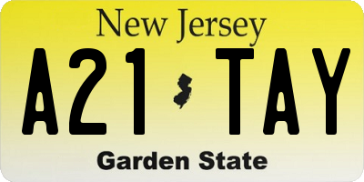 NJ license plate A21TAY