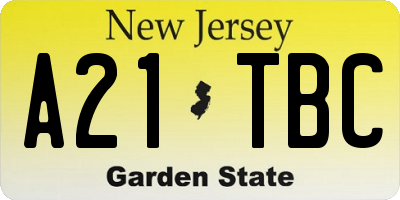 NJ license plate A21TBC