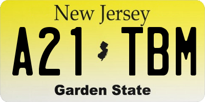 NJ license plate A21TBM