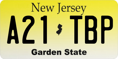 NJ license plate A21TBP