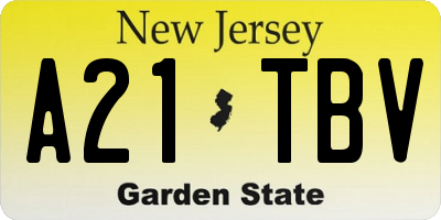 NJ license plate A21TBV