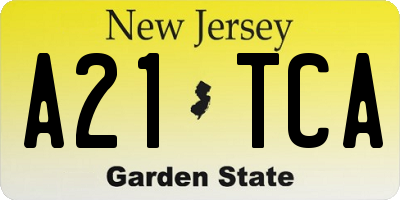 NJ license plate A21TCA