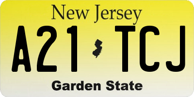 NJ license plate A21TCJ