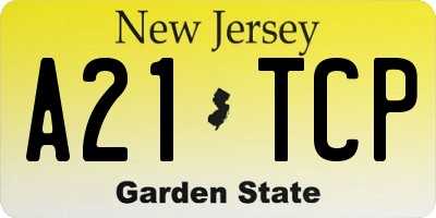 NJ license plate A21TCP